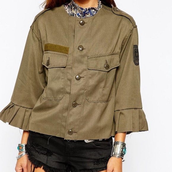 Milk It Jackets & Blazers - ASOS Milk It Military Jacket Top Army Green